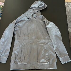 The North Face Gray Hooded Rain Jacket